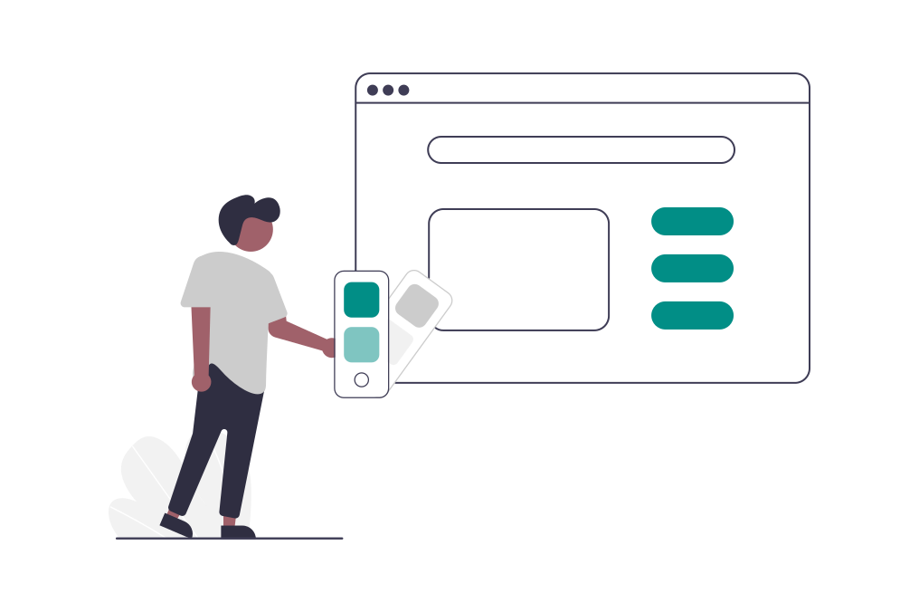 An illustation showing customzation options in a dashboard for custom branding.